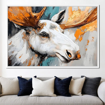 Moose Wilderness Strokes Canvas Wall Art