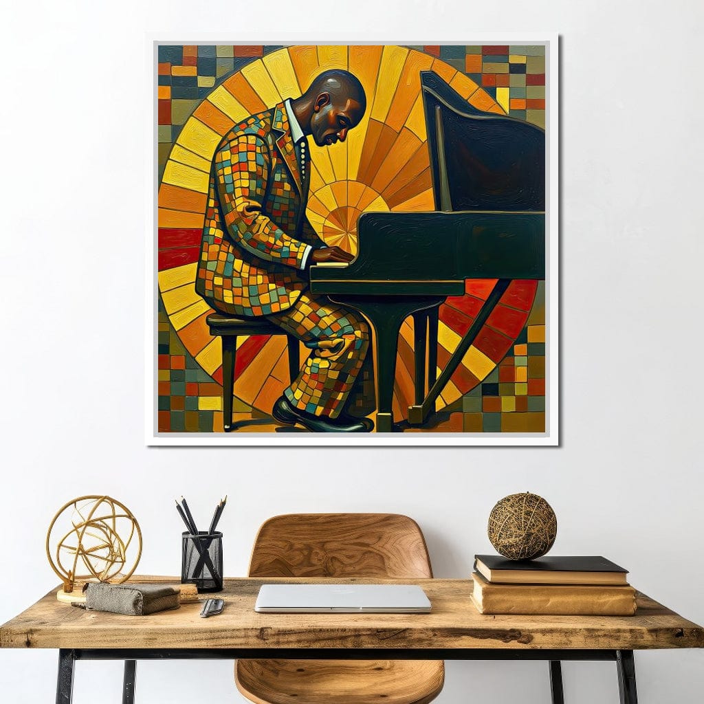 The Mosaic Pianist Canvas Wall Art
