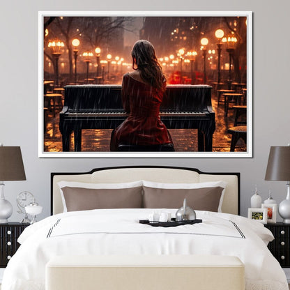 Piano Songbird Canvas Wall Art
