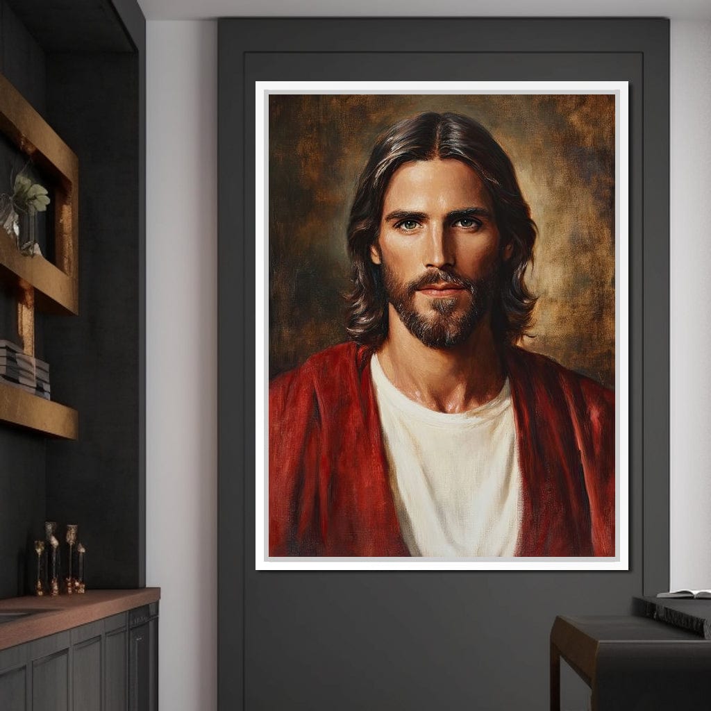 Divine Reflection of Grace Jesus Portrait Canvas Wall Art