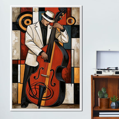 Cool Jazz Rhythm And The Upright Bass Canvas Wall Art