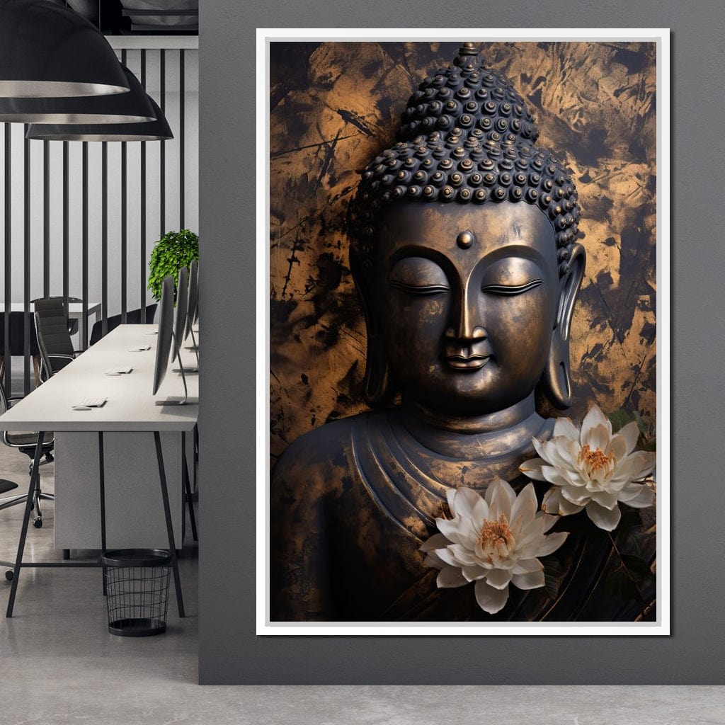Buddha's Bronze Serenity Canvas Wall Art