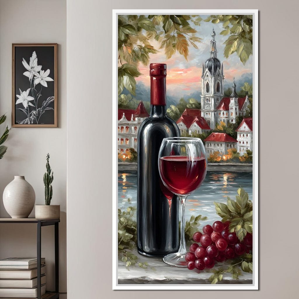 Wine Reflections by the Lake Canvas Wall Art