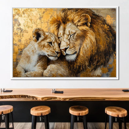 Golden Lions Canvas Wall Art