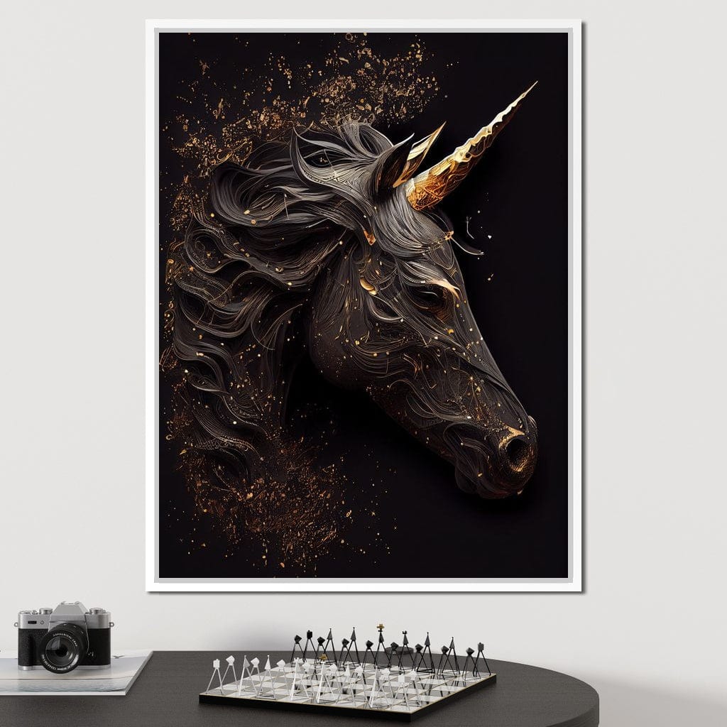 Black Unicorn Canvas Wall Art