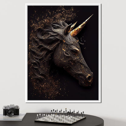 Black Unicorn Canvas Wall Art