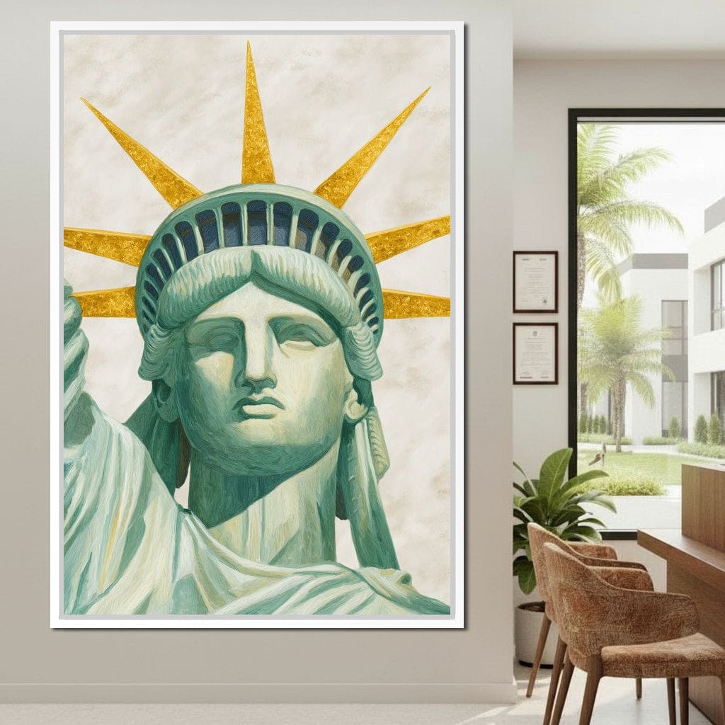 Liberty Crown Golden Rays Canvas Wall Art