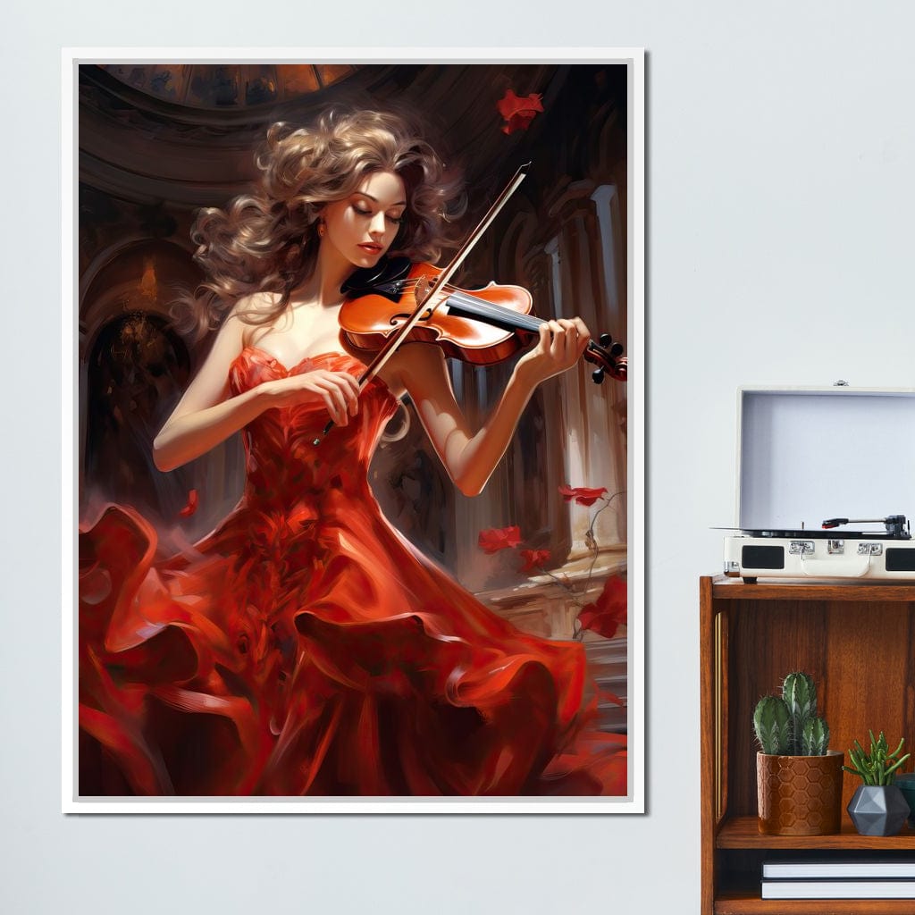 Elegance Strumming the Strings Canvas Wall Art