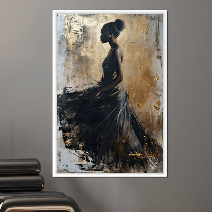 Golden Noir Elegance Canvas Wall Art