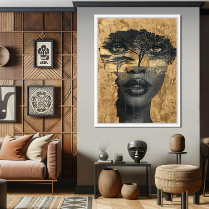Golden Gaze Through the Jungle Canvas Wall Art