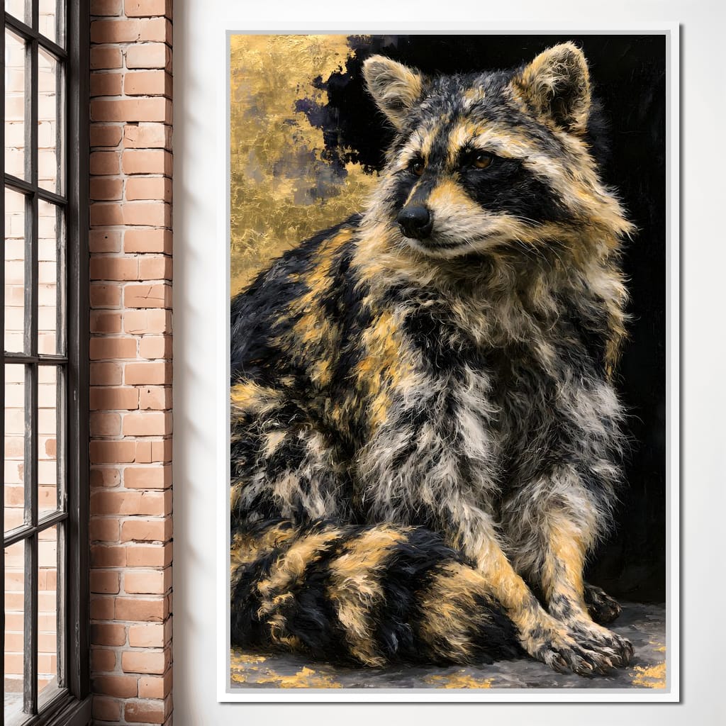 Midnight Bandit of Gilded Shadows Canvas Wall Art