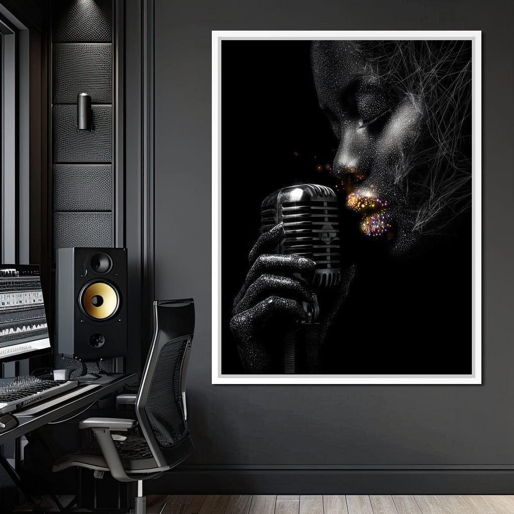 Stardust Singer Noir Portrait Canvas Wall Art