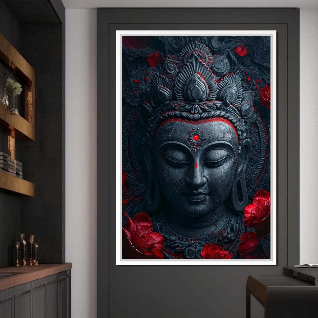 Buddha's Crimson Nirvana Canvas Wall Art