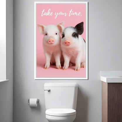 Take Your Time Piglet Pals Canvas Wall Art