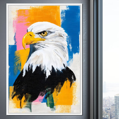 Bold Eagle Pop Portrait Canvas Wall Art