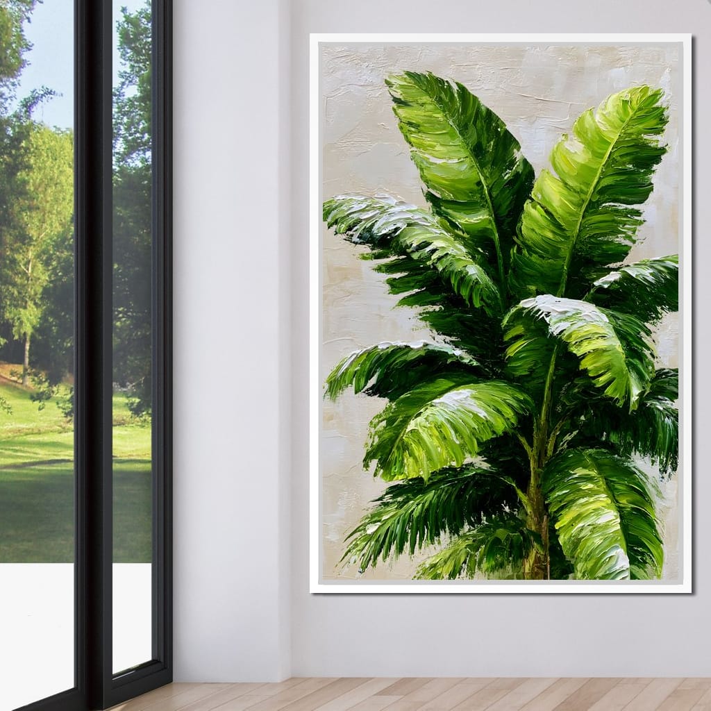 Verdant Rhythm of Tropical Palms Canvas Wall Art