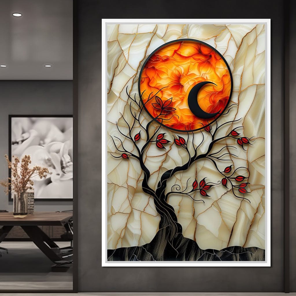 Solar Flare Through Leaves Canvas Wall Art