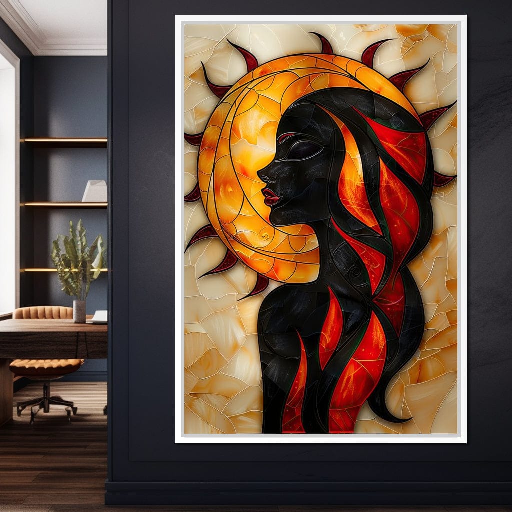Solar Siren of the Flames Canvas Wall Art