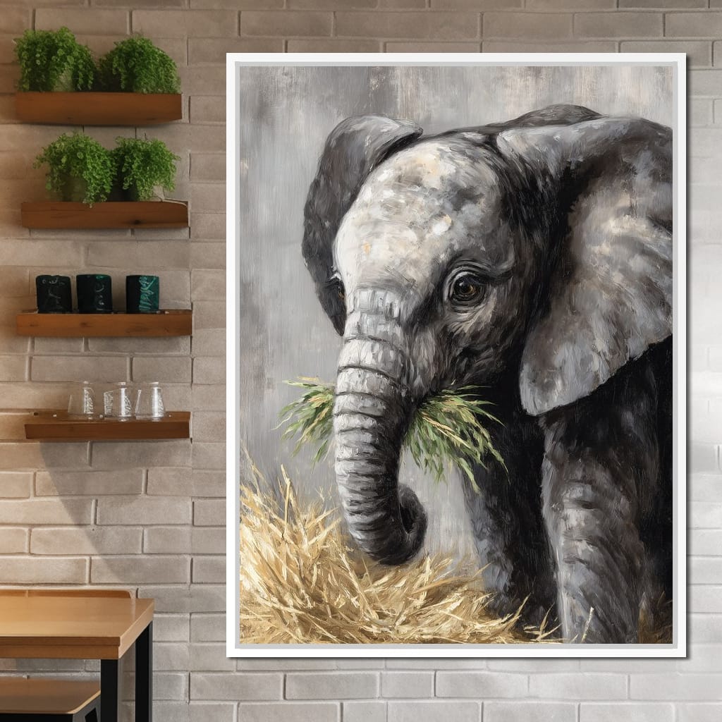 Gentle Giant Elephant Portrait Canvas Wall Art