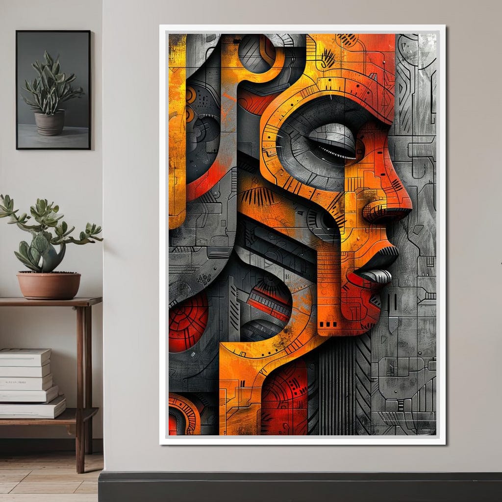 Metallic Face Labyrinth Illusion Canvas Wall Art