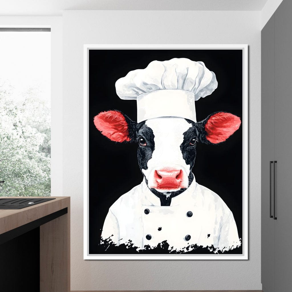 Bovine Culinary Chef Canvas Wall Art
