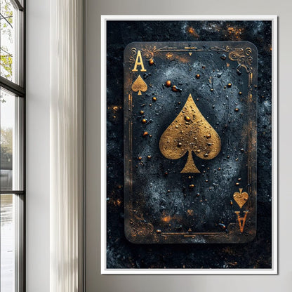 Golden Ace of Cosmic Dust Canvas Wall Art