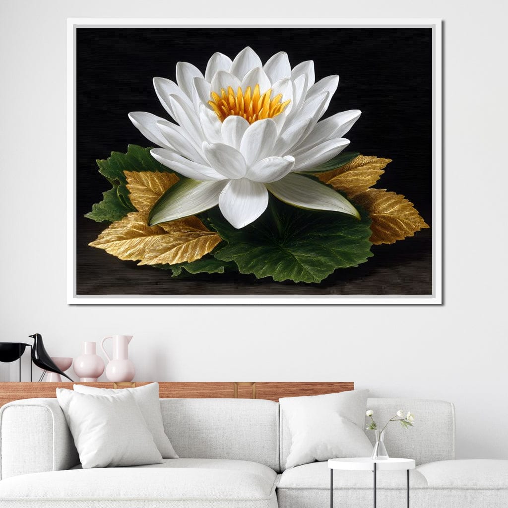 Radiant Lotus Elegance Canvas Wall Art
