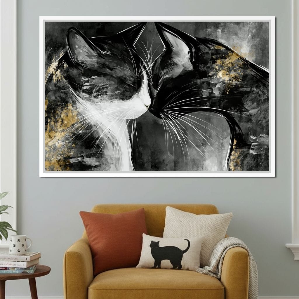 Gentle Connection Of Midnight Souls Canvas Wall Art
