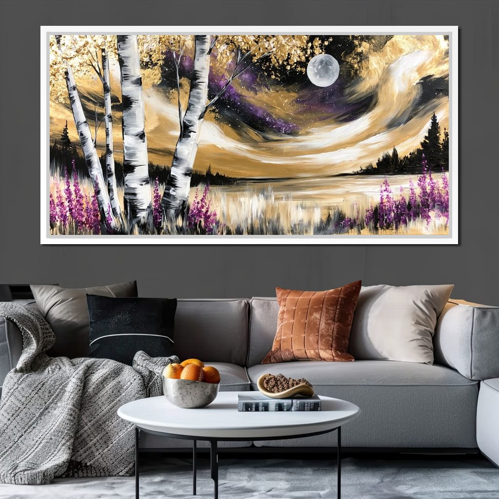 Golden Solstice Over The Purple Wilds Canvas Wall Art