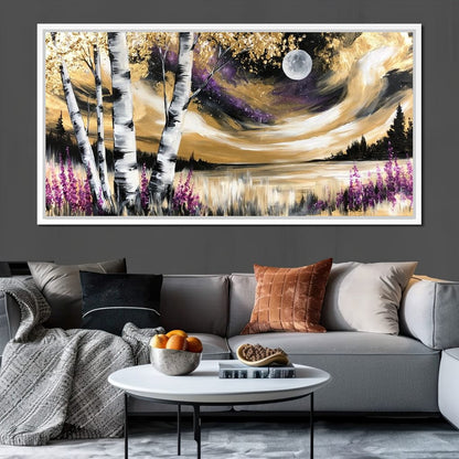 Golden Solstice Over The Purple Wilds Canvas Wall Art