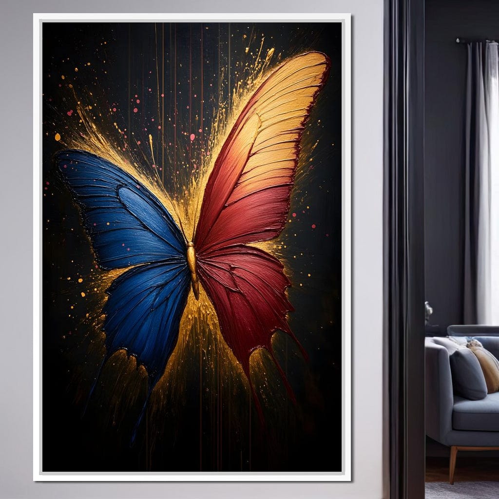 Red & Blue Butterfly Canvas Wall Art