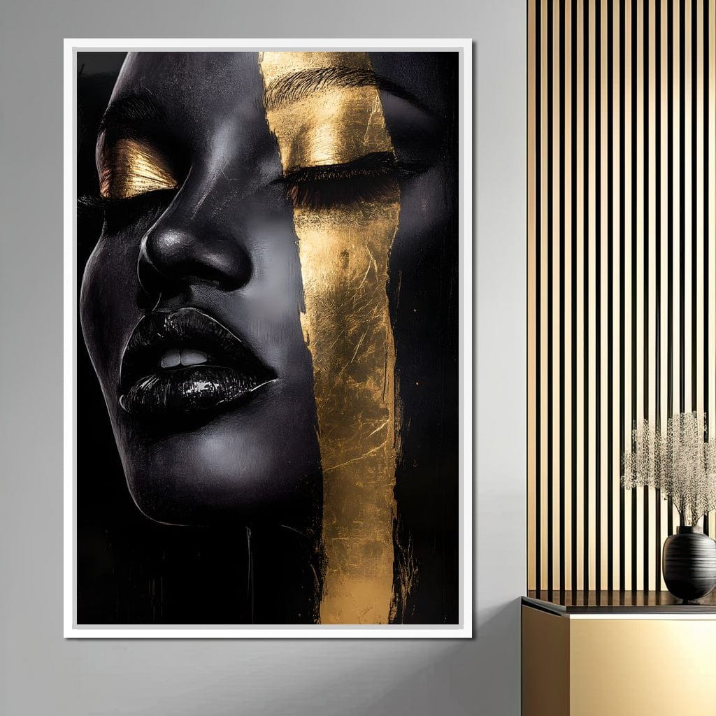 Golden Elegance Unveiled Canvas Wall Art