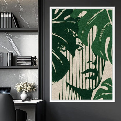 Botanical Shadow Portrait Canvas Wall Art