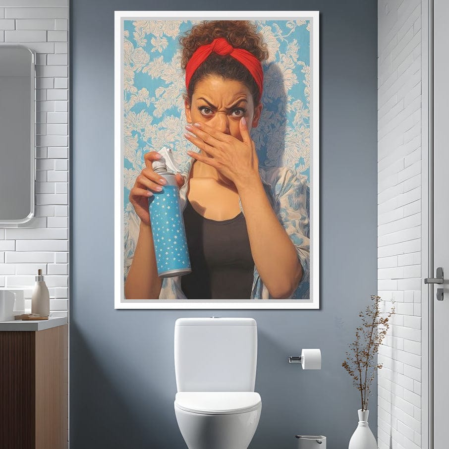 Bathroom Spray Panic Canvas Wall Art