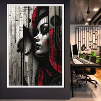 Shadowed Elegance Unveiled Canvas Wall Art