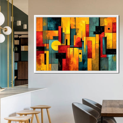 Geometric Dawn Spectrum Canvas Wall Art