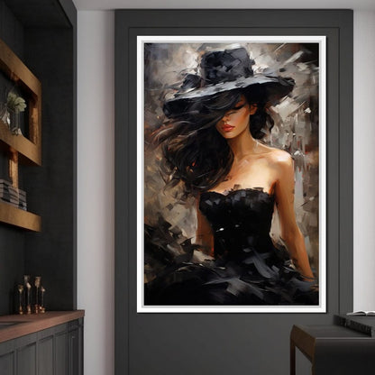 Black Dress Muse Canvas Wall Art