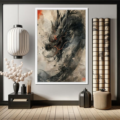 Ethereal Dragon's Maelstrom Canvas Wall Art