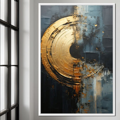 Abyssal Echoes in Gold Canvas Wall Art