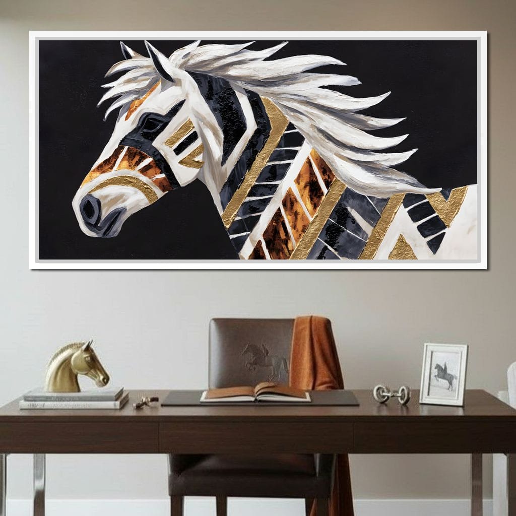 Majestic Mane in Motion Canvas Wall Art