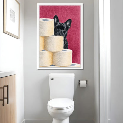French Bulldog Peekaboo Rolls Canvas Wall Art