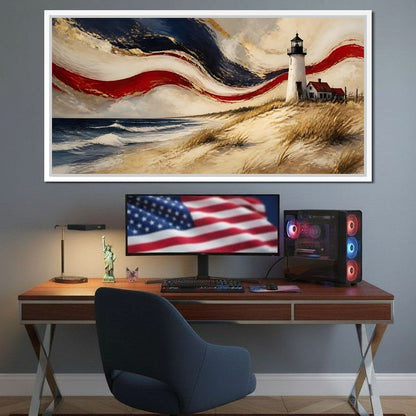 Coastal Beacon Of Freedom Canvas Wall Art