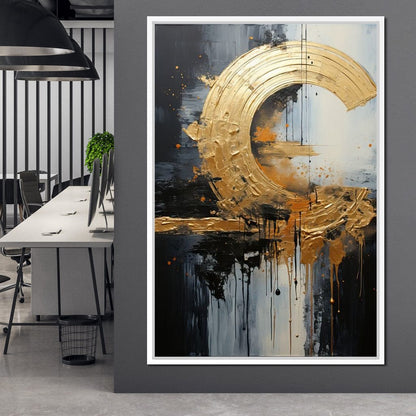 Golden Auroral Echoes Canvas Wall Art