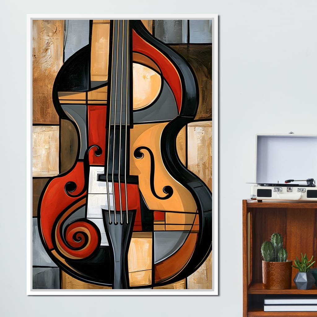 Rhythm of Fragmented Geometric Strings Canvas Wall Art