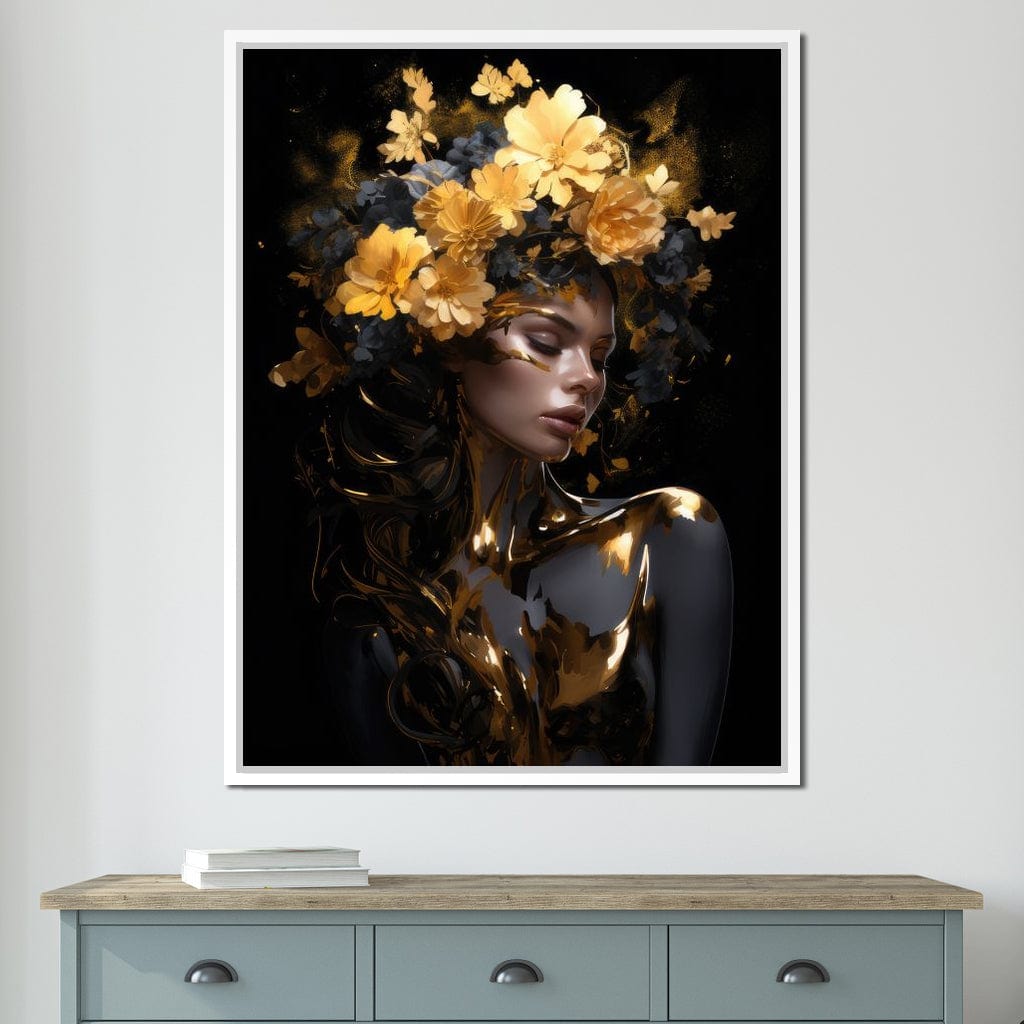 Floral Elegance Crown Canvas Wall Art