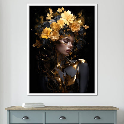 Floral Elegance Crown Canvas Wall Art