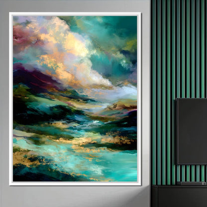 Aurora Tides of Golden Drift Canvas Wall Art
