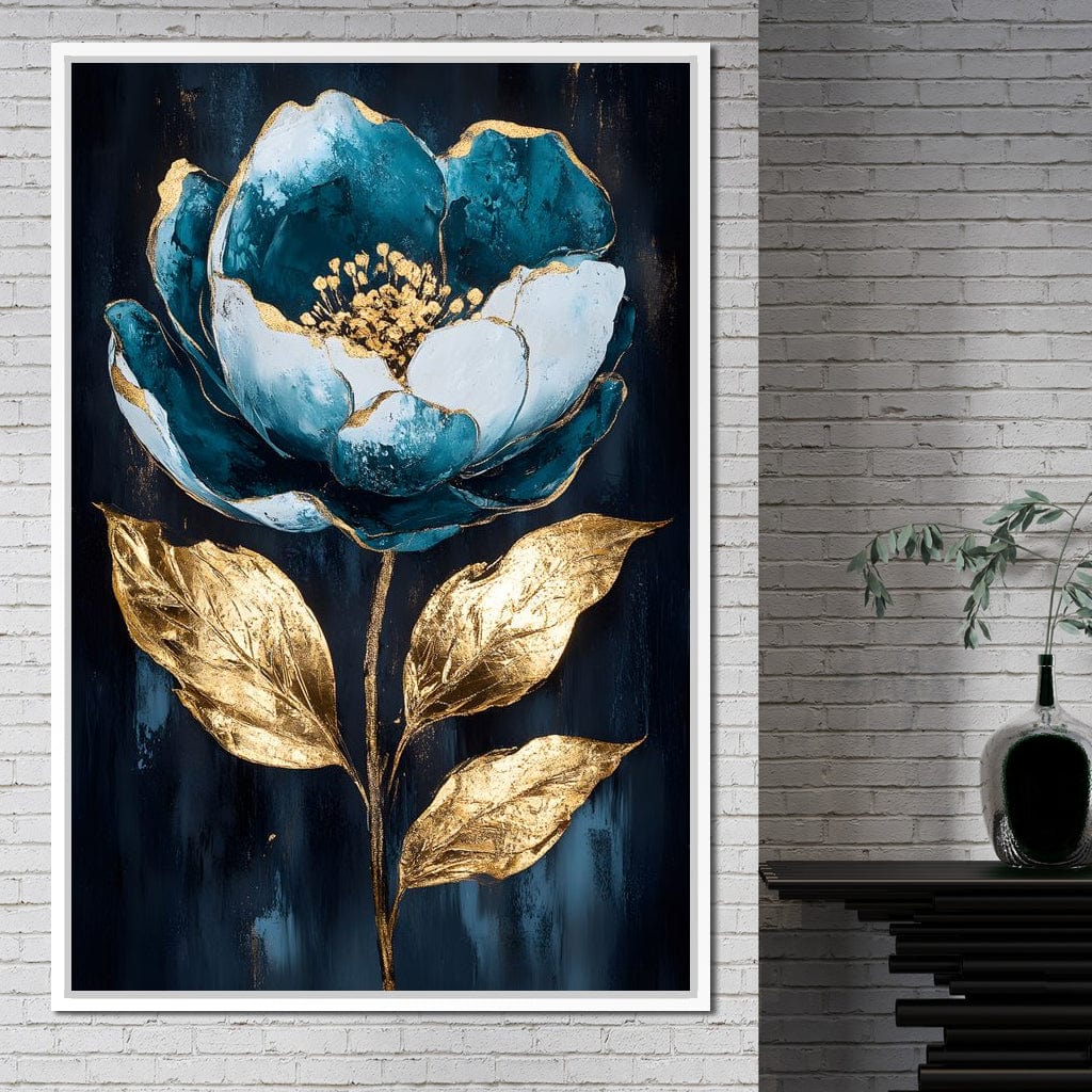 Golden Petal Rebirth Canvas Wall Art