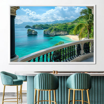 Oceanfront Paradise Escape Canvas Wall Art
