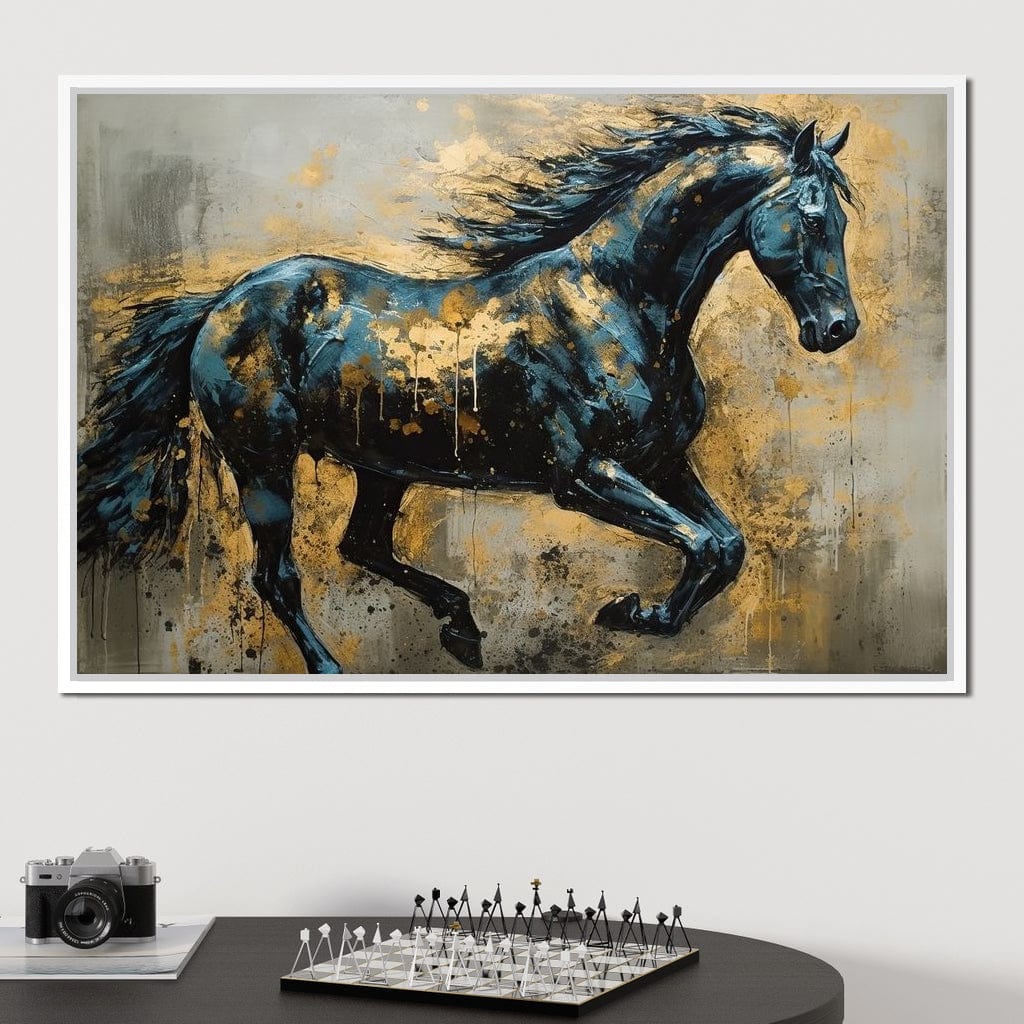 Gilded Stallion Canvas Wall Art